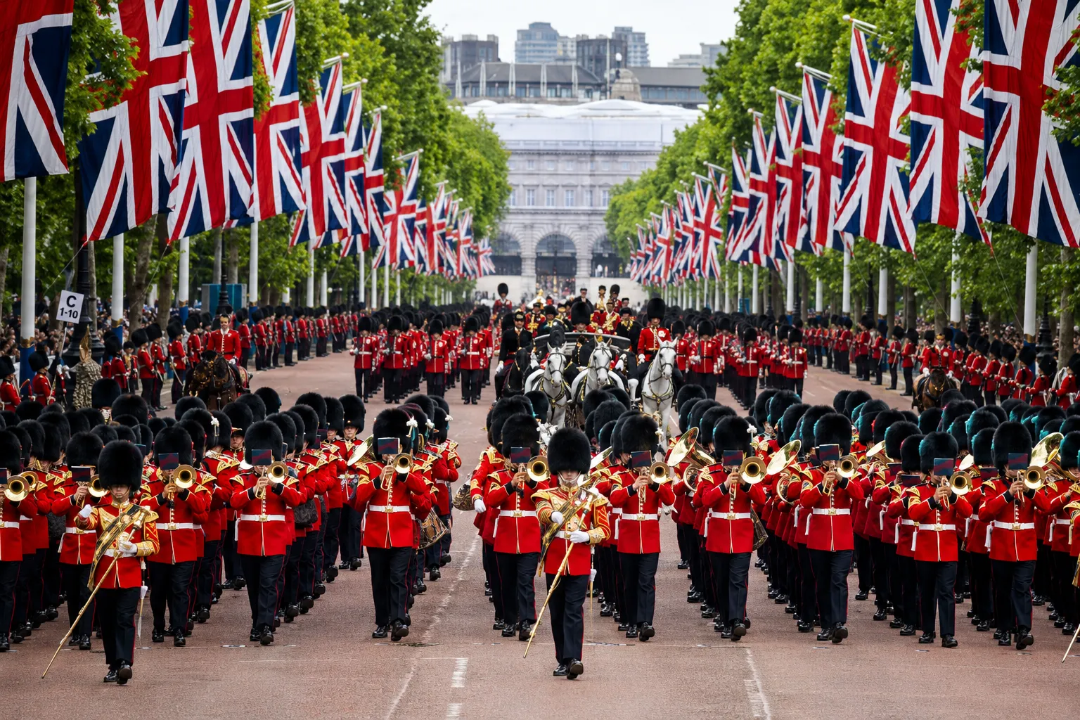Chauffeur travel near Horse Guards Parade and The Mall for Trooping the Colour